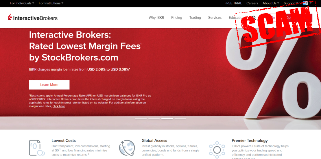 Сайт брокера Interactive Brokers