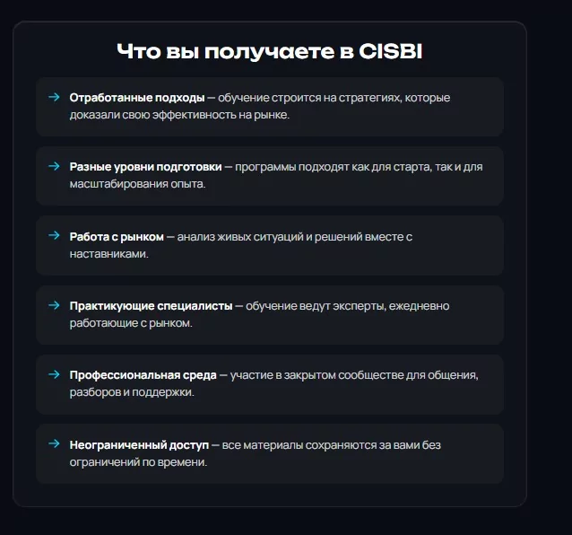 Что вы получаете в CISBI